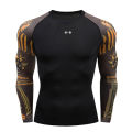 Gym Compression Dry Fit Men's Long Sleeves Fitness T-shirt Spring And Autumn Outdoor Sports Running Tees Sportswear Tops T-shirt. 