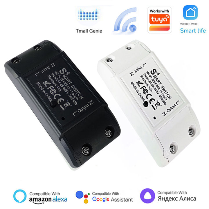 Tuya WiFi Smart Light Switch Universal Breaker Timer Smart Life APP Wireless Remote Control Modules Work Via Alexa  Home lightify