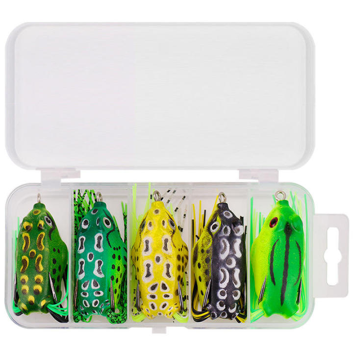 WEIHE%205pcs/15pcs%20Frog%20Fishing%20Bait%20Combo%20Soft%20Fishing%20Lure%20Kit%20Tackle%20Box%20Kits%20Pesca%20PVC%20Frogs%20Unit%20-%20Image%203