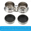 Palette Cups, Paint Pot Container Cup with Lid and Clip Double Dippers Stainless Steel for Oil Painting, Silver. 