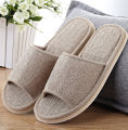 Linen Slippers Women And Men Household Indoor Floor Slippers Daily Home Simple Plain Mute Anti-Slip Comfortable Slippers.
