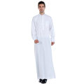 TH815 Men's Muslim Islamic Men Long Sleeves Pure Color Button Robe  Ramadan Eid Jubba Thobe. 