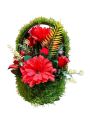 Flower Basket - Grass Textured Wall Hanging - Beautiful Flowers Included. 