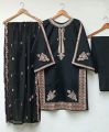 Front Neck, Sleeves And Daman Embroidery Shirt with Embroidered Dupatta 3Piece. 