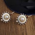 Vintage Palace Baroque Pearl Earrings Temperament Earrings Classical Elegant Drop Hook Earrings 925 Silver Needle Earrings. 