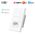 VBU WiFi/Zigbee Smart Wall Switch & Socket Brazil Standard Light Switch Tuya APP Work with Alexa  Home lightify. 