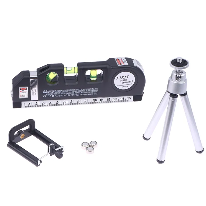 Level Standing Ruler Measure Tape Ruler With Metal Tripod Stand Laser Level Line Tool ...