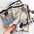 90*90cm Women Square Silk Scarf Luxury Brand Large Shawl Neckerchief Print Headband Female Foulard Bandana Wraps Hijab Scarves. 