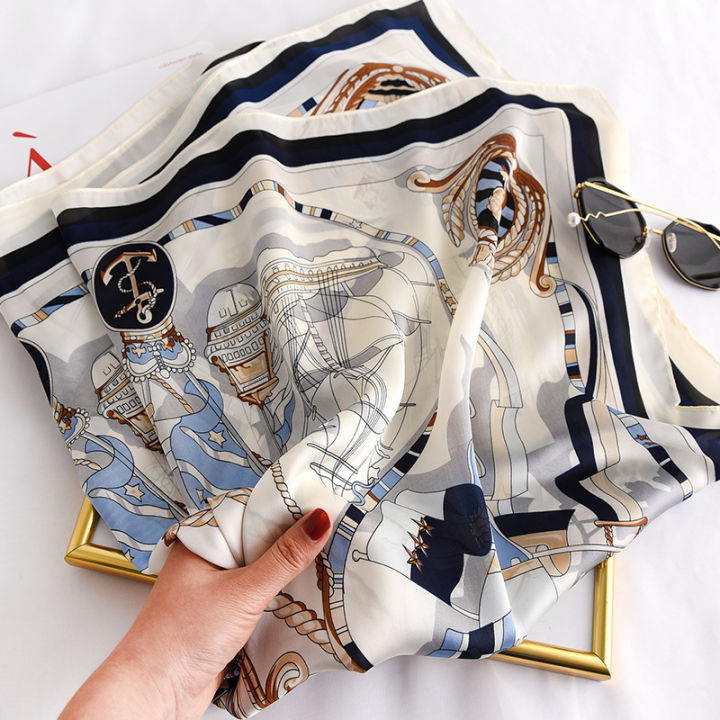 90*90cm%20Women%20Square%20Silk%20Scarf%20Luxury%20Brand%20Large%20Shawl%20Neckerchief%20Print%20Headband%20Female%20Foulard%20Bandana%20Wraps%20Hijab%20Scarves%20-%20Image%204