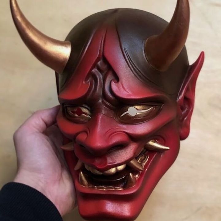 Japanese Assassin Mask Halloween Creepy Face Masks Latex Cosplay Party ...