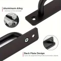 2pcs Barn Door Handles, Sliding Door Handle, Black Cabinet Handles, Door Pull Handle, Aluminum Alloy Door Pulls with Plate. 