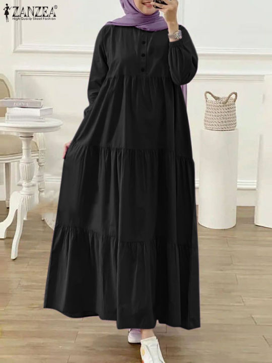 Autumn%20Muslim%20Abaya%20Long%20Dress%20ZANZEA%20Fashion%20Women%20Long%20Sleeve%20Solid%20Ruffles%20Sundress%20Robe%20Femme%20Eid%20Mubarek%20Islamic%20Clothing%20-%20Image%203
