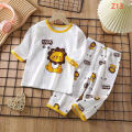 Ready to ship fashion children's pajamas set two piece sets graphic printing children's clothing. 