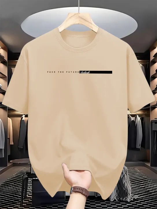 Summer%20Men's%20100%25%20Cotton%20Casual%20Loose%20Fit%20Large%20Letter%20Print%20Round%20Neck%20Short%20Sleeved%20T-Shirt%20Top%20High%20Street%20Unisex%20Style%20-%20Image%202