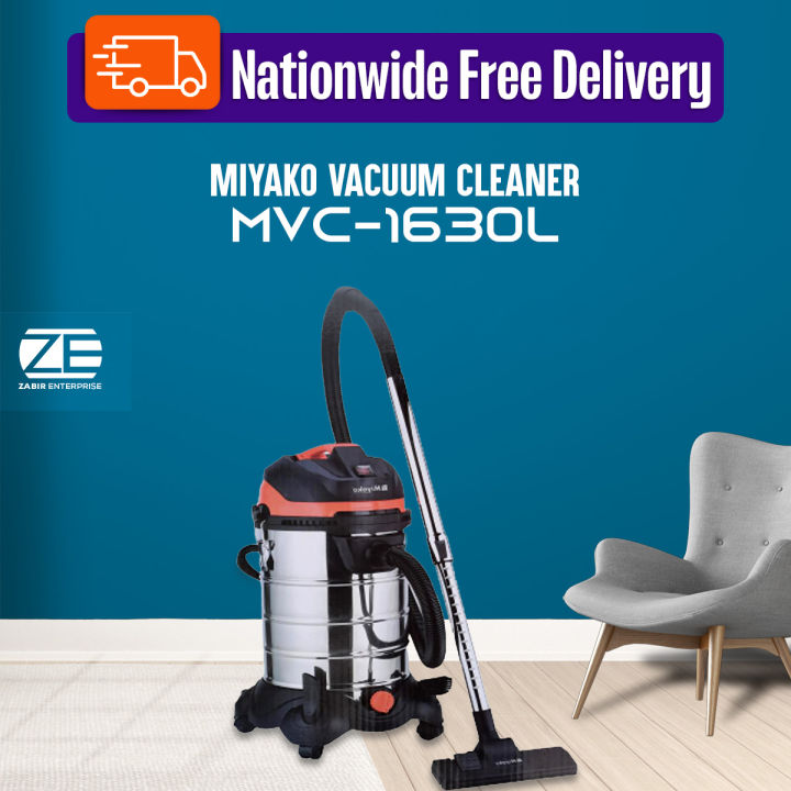 Miyako 1600 Watts Motor Power 3in1 Combo Stainless Steel Body Vacuum Cleaner MVC-1630L (Wet/Dry/Blow)