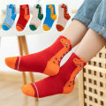 5 Pairs Kids Socks Cartoon Dinosaur Pattern Comfortable Children Socks For Boys And Girls. 