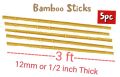 Bamboo sticks 5pieces. 