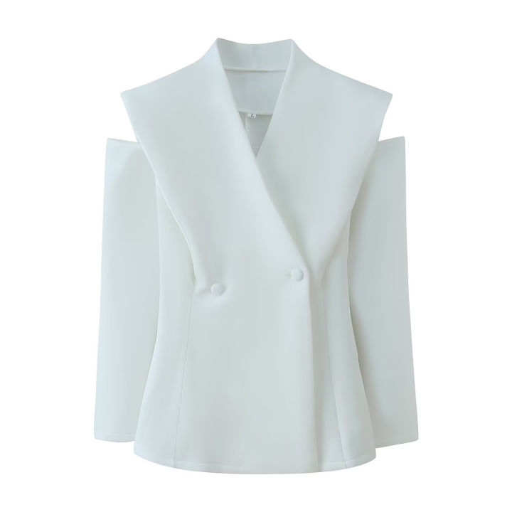 Spring%20new%20women's%20commuting%20style%20slim%20fit%20with%20hollowed%20out%20design%20off%20shoulder%20long%20sleeved%20double%20breasted%20suit%20jacket%20-%20Image%203