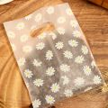 50/100Pcs Daisy Flower Gift Bags With Plastic Handle, Packaging Bags, Perfect for Mother's Day Wedding Birthday Party Holiday.
