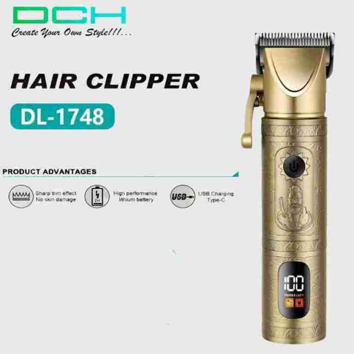 Daling DL-1748a Rechargeable Hair Clipper With Digital Display Trimmer 180 min Runtime 4 Length Settings (Multicolor)