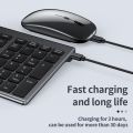 Gray Bluetooth 5.0 & 2.4G Wireless Keyboard Mouse Combo Rechargeable Full Size Wireless Keyboard for Notebook Laptop.