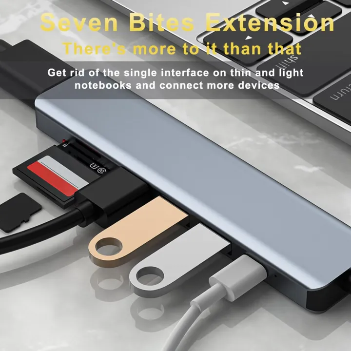 7%20In%201%20Type%20C%20Usb%20Hub%20Seven%20In%20One%20Type%20C%204k%2030hz%20Usb%20Splitter%20Supports%20All%20Type%20C%20Channel%20Computers%20To%20Usb%20Compatible%20With%20Hdmi%20-%20Image%205