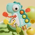 Dinosaur Pull String Sensory Awakening Rattle Training Development Activity Early Educational Montessori Puzzle Toys Gift. 