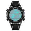 Men's Digital Sport Watch Leather Strap SYNOKE 9855 Electrical Wristwatch Big Screen 50M Waterproof reloj hombre. 