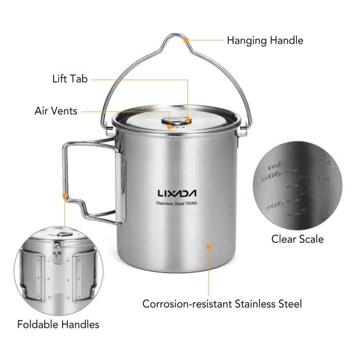LIXADA%20750ml%20Stainless%20Steel%20Pot%20Portable%20Water%20Mug%20Cup%20with%20Lid%20and%20Foldable%20Handle%20Outdoor%20Camping%20Cooking%20Picnic%20Equipment%20-%20Image%204