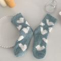 New Coral Fleece Warm Home Socks for Women - Winter Love Socks for women – Thickened Mid-Length Fleece-Lined Winter Floor Socks.