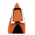 2024 Women 1cm Low Heels Velvet Beige Flats Female Glitter Metal Buckle Pointed Toe Low Heels Lady Versatile Office Daily Shoes. 