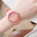 Kids Exam Watch Girls Boys Elementary School Waterproof Imitation Drop Macaron Little Fresh Sport Jelly Candy Color. 