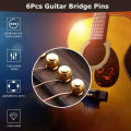 6 Pcs Brass Guitar Bridge Pins Guitar Bridge Strings With Guitar Bridge Pin Puller Nail Pins Guitar Parts Replacement.