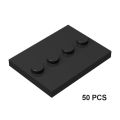 50PCS City Figures Stand 3X4 Dots Base Plate With 4 Knobs Display Holder DIY MOC Building Blocks Accessory Bricks Parts 88646.