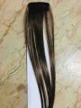 6 pieces Dark brown single clip hair extension for girls. 