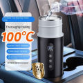 12V 24V Portable Car Heating Cup 500ml Stainless Steel Touch screen Digital Display Water Warmer Bottle Thermos cup Car Kettle.
