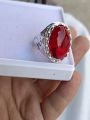 Anari yaqoot Turkish Stylish Stone Ring Turkish Design Rings For Men and Boys Fashion Stylish New Design Rings Stainless Steel /Anari Yaqoot stone /anari yaqoot gemstone/red stone.. 