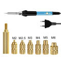 Heat Set Insert Soldering Iron Tip Head M2 M2.5 M3 M4 M5 M6 Hot Melt Insets Nut Brass Embedded Thread Insertion Kit For Plastic. 