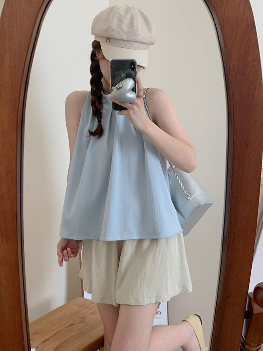 Clear%20Stock%20%F0%9F%92%A5%20%20%20Sfb010%20%F0%9F%98%81%20Women's%20Simple%20Solid%20Color%20Sleeveless%20Halter%20Neck%20Tank%20Top.%20Cute%20Vest%20for%20Beautiful%20Girls,%20Korean%20Style%20Fashion.%20Can%20Be%20Worn%20on%20the%20Outside.%20-%20Image%202