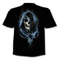 New retro street punk motorcycle men's T-shirt 3D shirt casual fashion hip-hop horror short sleeved round neck men's clothing. 
