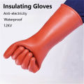 1 Pair High Voltage Electrical Insulating Gloves Anti-electricity Safety Protective Gloves 12kv High Voltage Insulating Gloves. 
