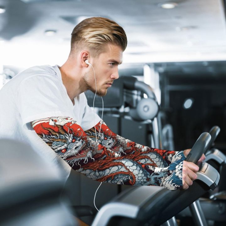 Novel%20dragon%20print%20men's%20sports%20outdoor%20sun%20protection%20breathable%20ice%20silk%20cool%20compression%20sleeves%20fishing%20golf%20cycling%20running%20-%20Image%205