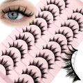 Eyelashes 10 Pairs Mange Lashes 3D Cat Eye Lashes Faux Mink Lashes Natural Fluffy False Eyelashes Wispy Makeup Tools. 