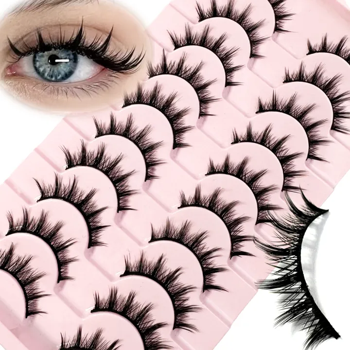 Eyelashes%2010%20Pairs%20Mange%20Lashes%203D%20Cat%20Eye%20Lashes%20Faux%20Mink%20Lashes%20Natural%20Fluffy%20False%20Eyelashes%20Wispy%20Makeup%20Tools%20-%20Image%203