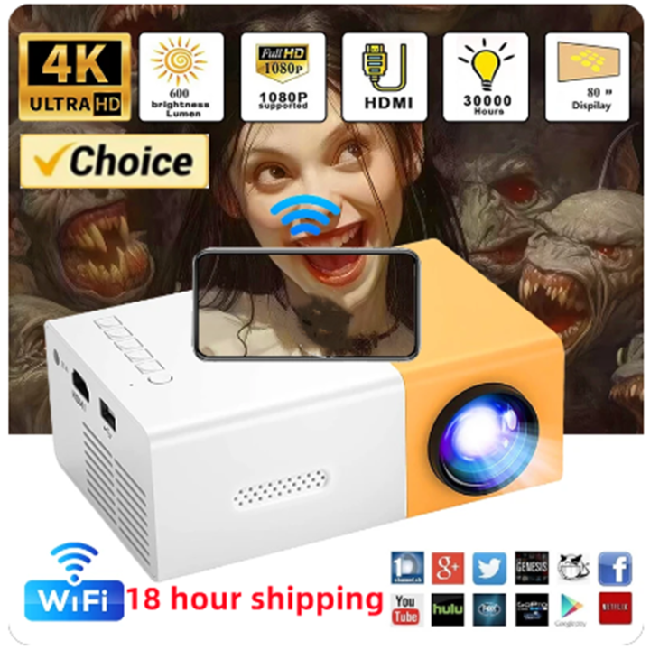 YG300 Portable Mini Movie Projector Suitable For Outdoor Camping/ Drive-in/ Home Theater Projectors With 30000 Hours Long Life