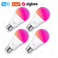 18W 15W Smart WiFi Zigbee 3.0 Led Light Bulb RGB+WW+CW E27 Tuya Smart Life Led Lamps Compatible With Alexa  Echo Gateway. 