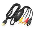 1080P USB Driver-Free Video Capture Card AV/RCA/S-Video Signal Capture Multi-System (Win/Mac/Android) Compatible.