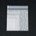 100pcs/lot Self Sealing Gift Bag White Polka Dot Transparent Packaging Bags Frosted Dot Pattern Bag For Jewelry Cookie Storage. 