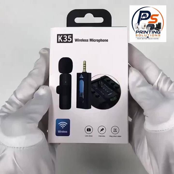 K35 Single Wireless Microphone 3.5mm Jack Lavalier Microphone for Recording Video Live Broadcast Noise Reduction Mini Wireless Mic for Android iPhone Camera Interview Vlog Podcast