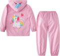Boys Girls Set autumn and winter Toddler Hood Rain Suit Girls Unicorn Waterproof Coat and pant spcs Sets Kids Clothes 1-5year.